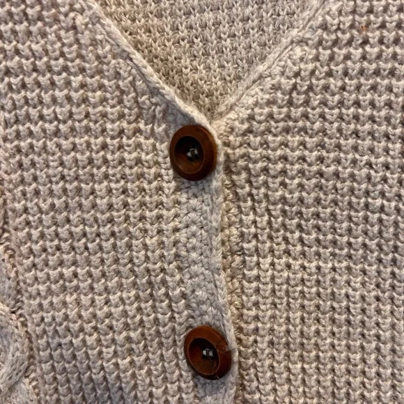 VTG Cabin Creek Large Beige Cotton Blend Chunky Cable Knit Vest Cottagecore - Picture 3 of 5